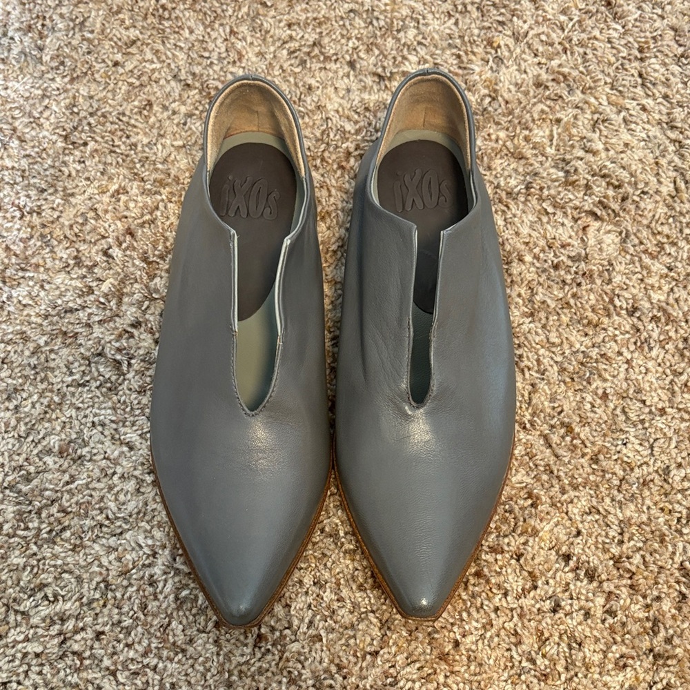 Italian Shoemakers Slate Leather Loafers